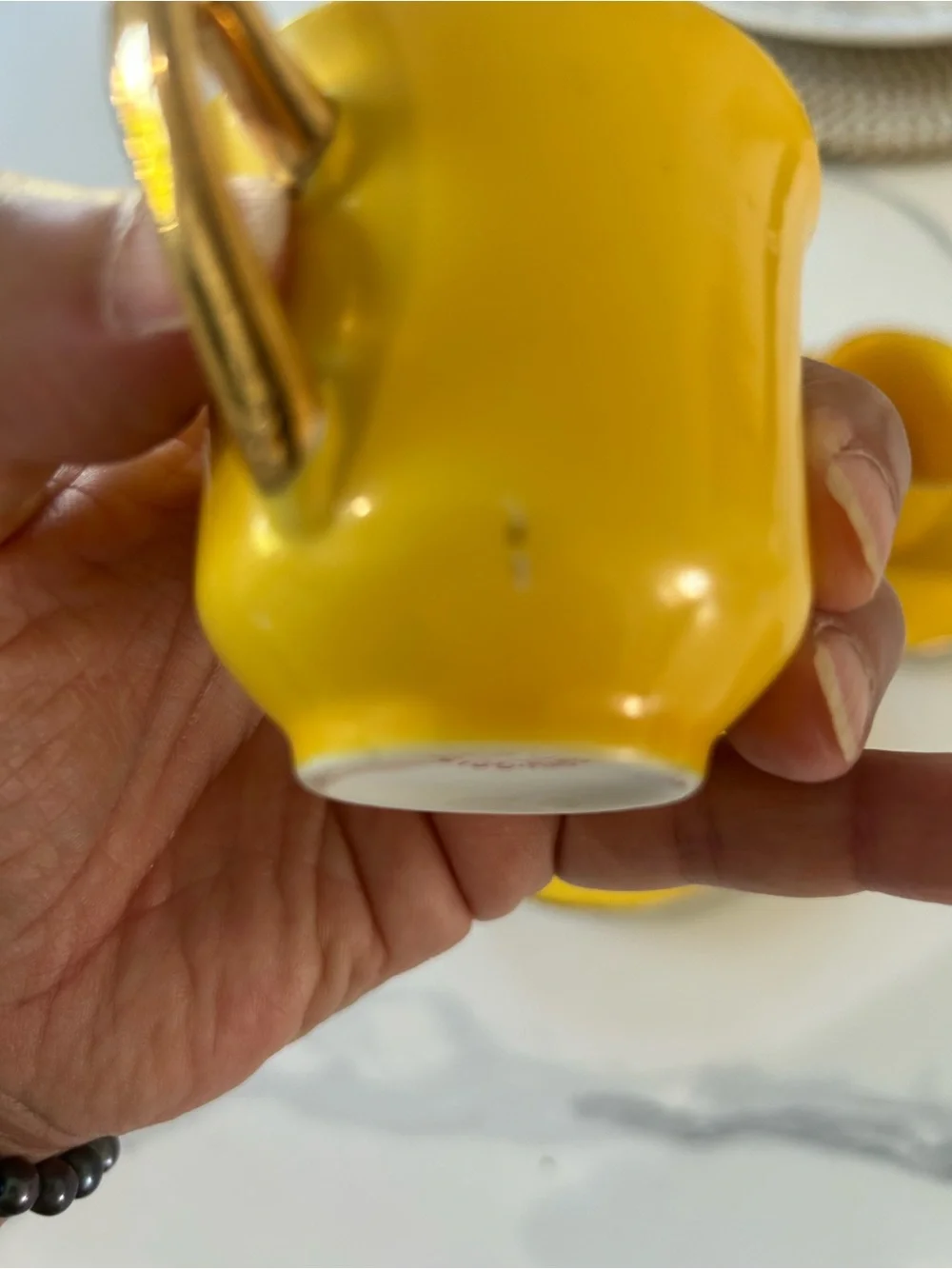 3 Sets Of Mini GOLDCASTLE Yellow Tea Cups